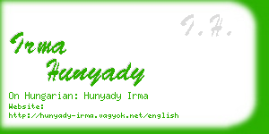 irma hunyady business card